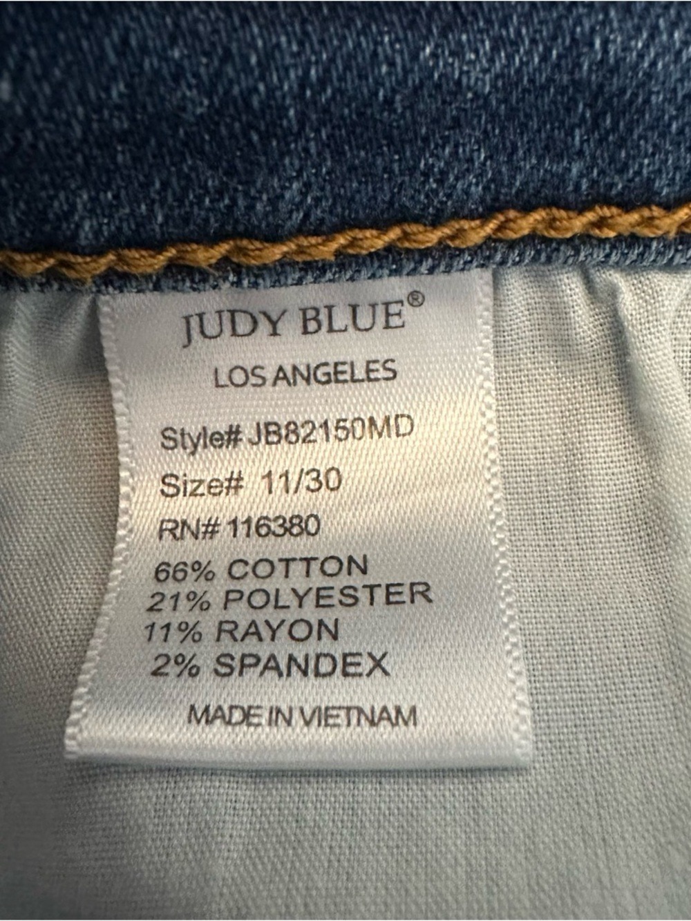 Judy Blue Skinny Fit Distressed Jeans Women’s Size 11/30 Stretch Denim - Picture 7 of 9